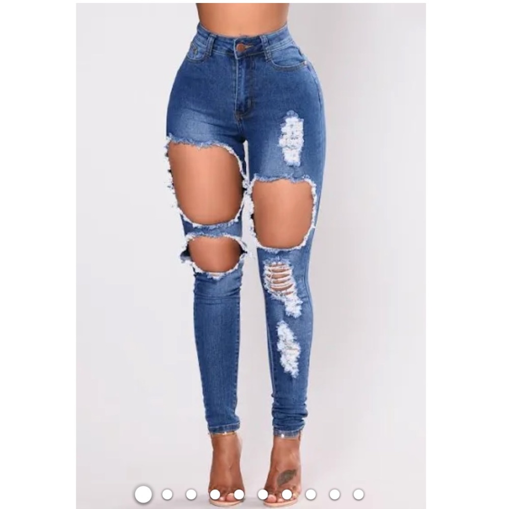 Catty Distressed Skinny Jeans - Medium Wash